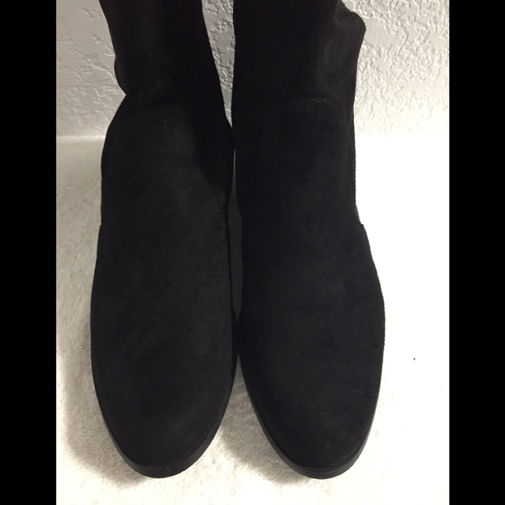 Black microsuede over the knee boots - Picture 8 of 8